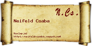 Neifeld Csaba névjegykártya